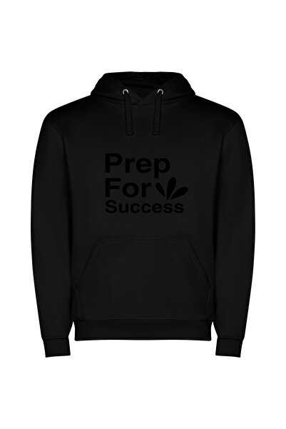 iLovePrints Success in Monochrome Φούτερ με κουκούλα σε χρώμα Μαύρο