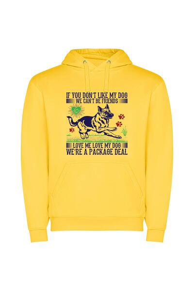 iLovePrints Furry Friendship Insignia Φούτερ με κουκούλα σε χρώμα Κίτρινο
