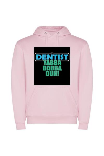 iLovePrints Colorful Dentist Sticker Madness Φούτερ με κουκούλα σε χρώμα Ροζ