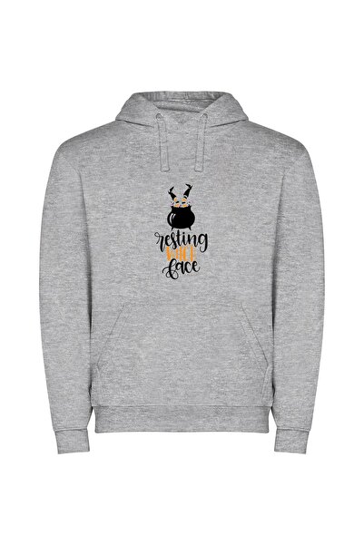 iLovePrints Wickedly Tasty Witch Hat Φούτερ με κουκούλα σε χρώμα Γκρι