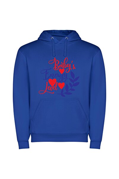 iLovePrints Energetic Blend of Colors Φούτερ με κουκούλα σε χρώμα Μπλε