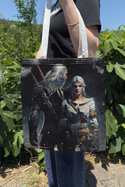 ZipZap حقيبة قماشية مطبوعة على الوجهين من The Witcher 3 V1، لعبة فيديو للكمبيوتر