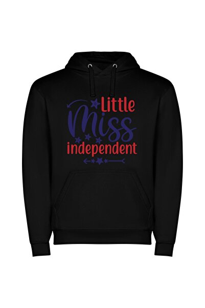 iLovePrints Little Miss Indepence Spark Φούτερ με κουκούλα σε χρώμα Μαύρο