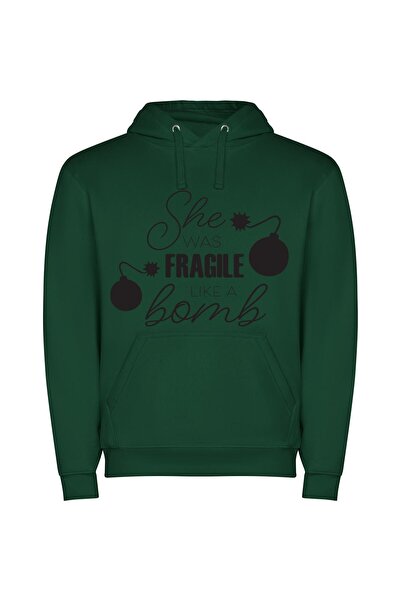 iLovePrints Fragile Bombshell Journey Φούτερ με κουκούλα σε χρώμα Πράσινο
