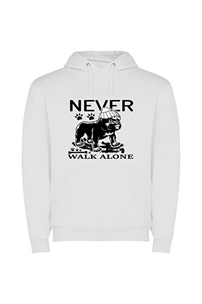 iLovePrints Pug Noir Fashion Statement Φούτερ με κουκούλα σε χρώμα Λευκό