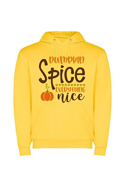 iLovePrints Pumpkin Spice Delights Φούτερ με κουκούλα σε χρώμα Κίτρινο