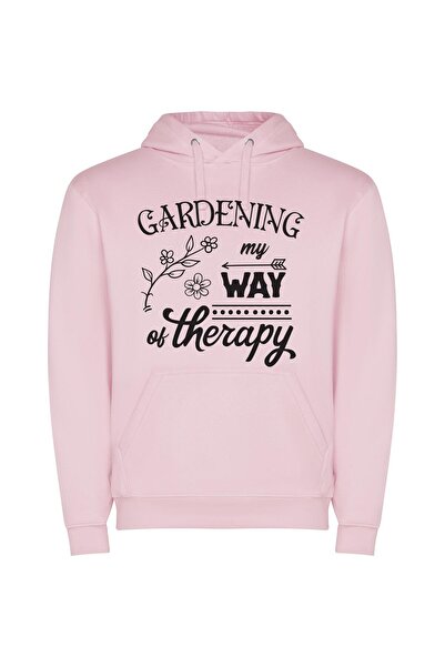 iLovePrints Garden Therapy: Escaping, Healing Φούτερ με κουκούλα σε χρώμα Ροζ