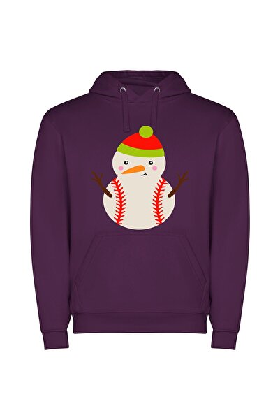 iLovePrints Frosty's Festive Sports Icon Φούτερ με κουκούλα σε χρώμα Μωβ