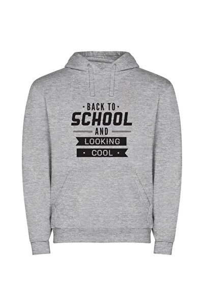 iLovePrints Chic Back-to-School Style Φούτερ με κουκούλα σε χρώμα Γκρι