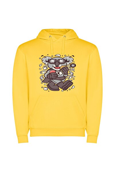 iLovePrints Koala's Delightful Donut Adventure Φούτερ με κουκούλα σε χρώμα Κί...