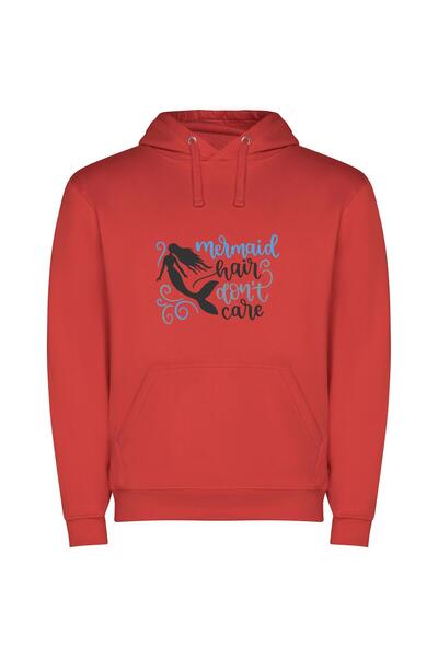 iLovePrints Siren Style Slogan Collection Φούτερ με κουκούλα σε χρώμα Κόκκινο