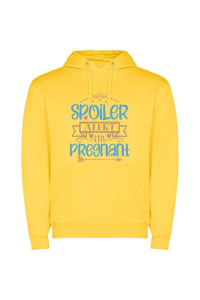 iLovePrints Pregnancy Spoiler: Big News! Φούτερ με κουκούλα σε χρώμα Κίτρινο