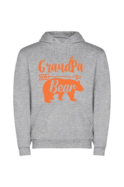 iLovePrints Arrowed Grizzly: Trending Legends Φούτερ με κουκούλα σε χρώμα Γκρι