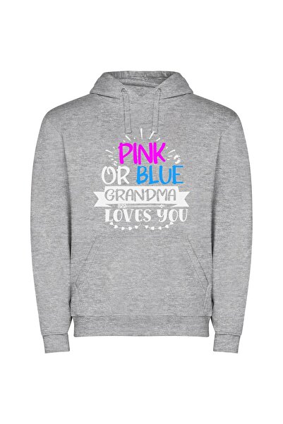 iLovePrints Colorful Love from Grandma Φούτερ με κουκούλα σε χρώμα Γκρι