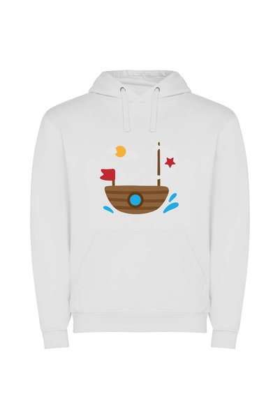 iLovePrints Nautical Flag Serenity Φούτερ με κουκούλα σε χρώμα Λευκό