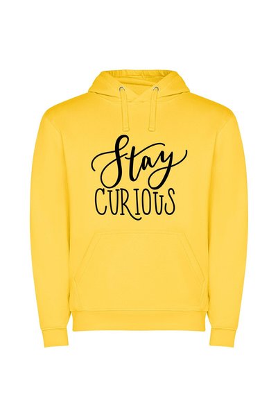 iLovePrints Eternal Curiosity's Sign Φούτερ με κουκούλα σε χρώμα Κίτρινο
