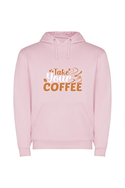iLovePrints Steaming Cup of Indulgence Φούτερ με κουκούλα σε χρώμα Ροζ