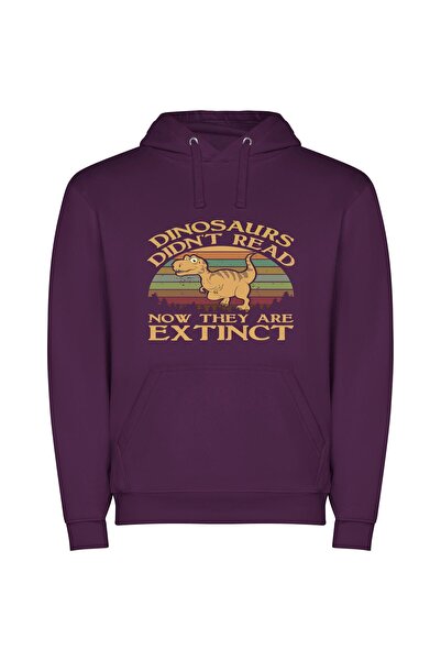 iLovePrints Fashionably Extinct: Literary Dinosaurs! Φούτερ με κουκούλα σε χρ...