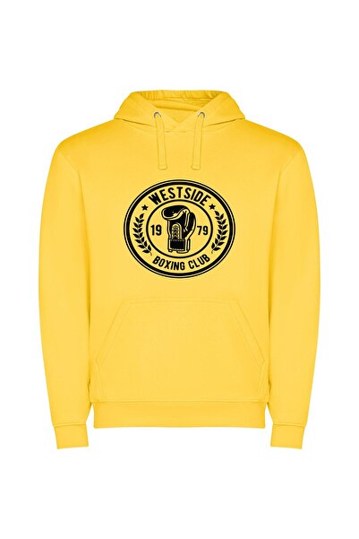 iLovePrints Sleek Fight Club Insignia Φούτερ με κουκούλα σε χρώμα Κίτρινο