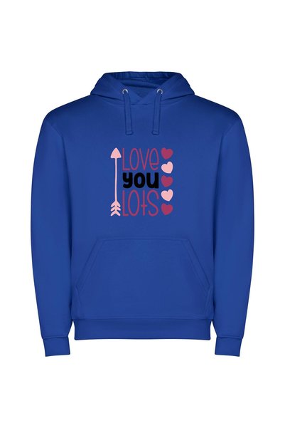 iLovePrints Heartfelt Lowres Love Arrow Φούτερ με κουκούλα σε χρώμα Μπλε