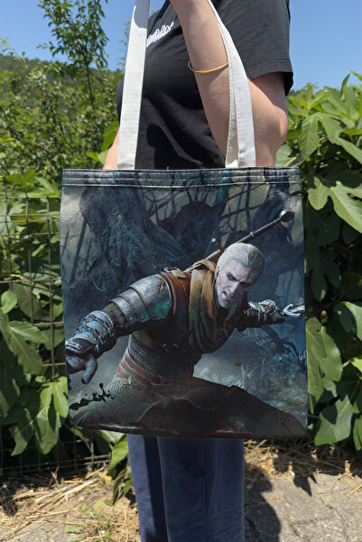 ZipZap حقيبة قماشية مطبوعة على الوجهين من The Witcher 3 V4، لعبة فيديو للكمبيوتر