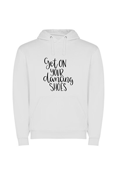 iLovePrints Chic Dance Fashion Statement Φούτερ με κουκούλα σε χρώμα Λευκό