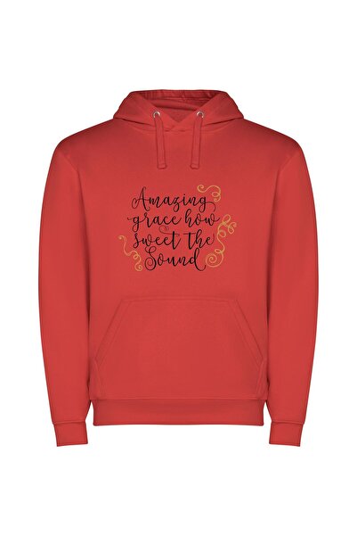 iLovePrints Graceful Harmony's Echo Φούτερ με κουκούλα σε χρώμα Κόκκινο