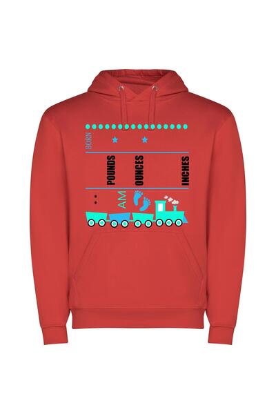iLovePrints Babe on Board Express Φούτερ με κουκούλα σε χρώμα Κόκκινο