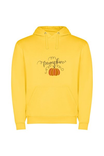 iLovePrints Pumpkin Elegance Φούτερ με κουκούλα σε χρώμα Κίτρινο