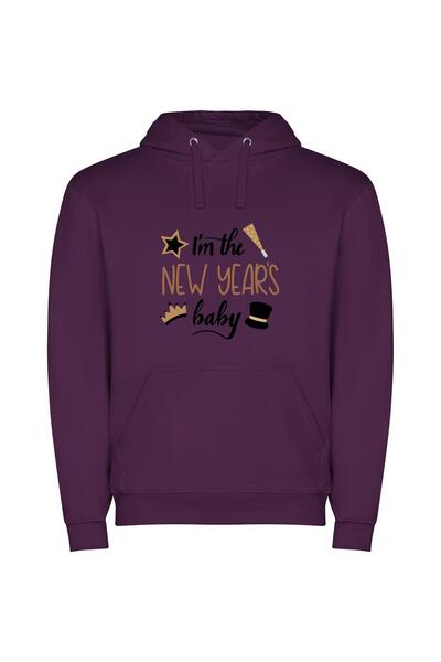 iLovePrints Future's Yummy New Start Φούτερ με κουκούλα σε χρώμα Μωβ