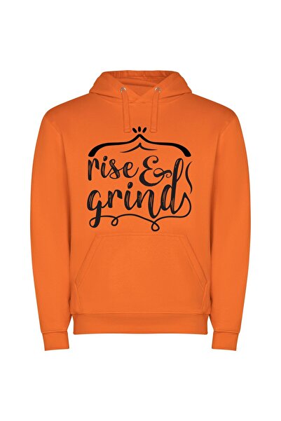 iLovePrints Grind & Rise: Aesthetically Chic Φούτερ με κουκούλα σε χρώμα Πορτ...