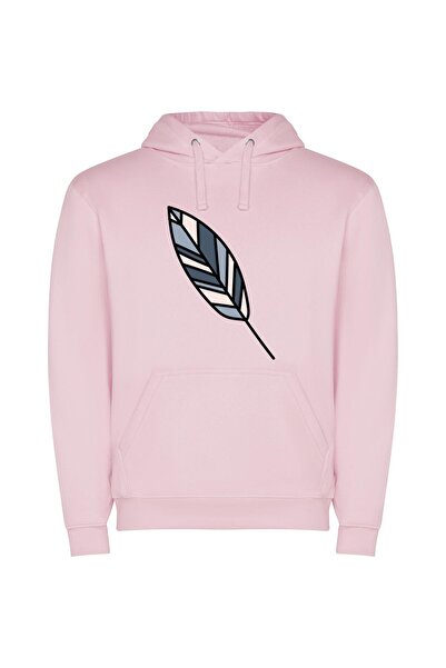 iLovePrints Feathered Geometry Elegance Φούτερ με κουκούλα σε χρώμα Ροζ