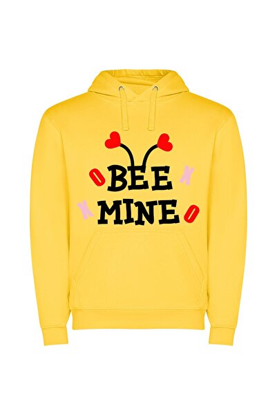 iLovePrints Buzzing Love Affair Φούτερ με κουκούλα σε χρώμα Κίτρινο