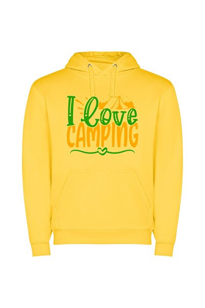 iLovePrints Tentastic Glamp-camp Delight Φούτερ με κουκούλα σε χρώμα Κίτρινο