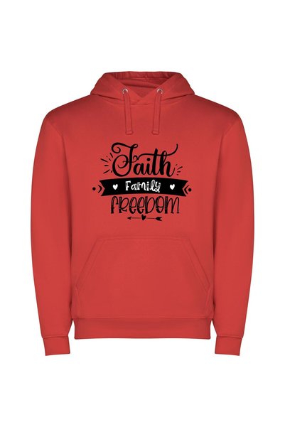 iLovePrints Monochrome Essence: Faith, Family, Freedom Φούτερ με κουκούλα σε ...