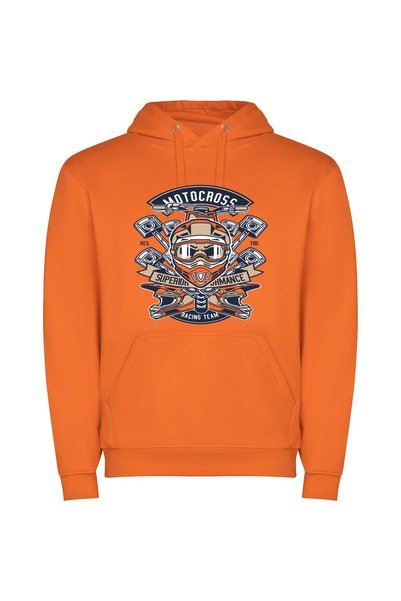 iLovePrints Elite Motorcycle Emblem Φούτερ με κουκούλα σε χρώμα Πορτοκαλί