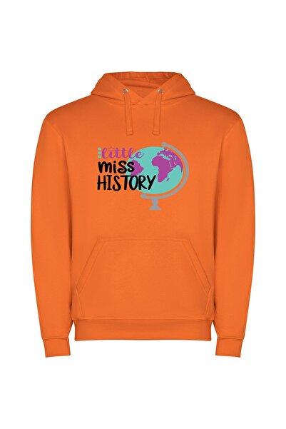 iLovePrints Miss History's Mini Globe Φούτερ με κουκούλα σε χρώμα Πορτοκαλί