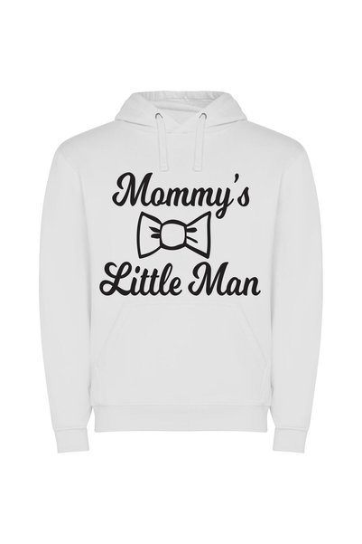 iLovePrints Little Man Logo: High-Quality Φούτερ με κουκούλα σε χρώμα Λευκό