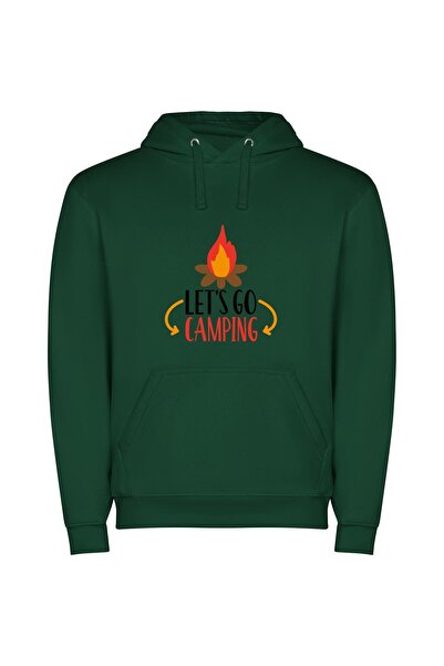 iLovePrints Fireside Camp Escapade Φούτερ με κουκούλα σε χρώμα Πράσινο