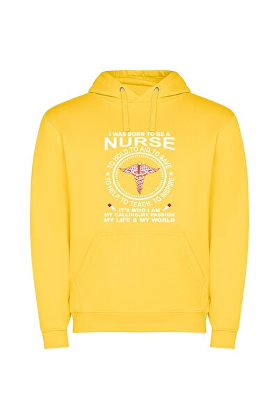 iLovePrints Pristine Medical Caduceus Φούτερ με κουκούλα σε χρώμα Κίτρινο