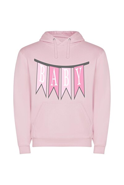 iLovePrints Baby Blissful Pink Haven Φούτερ με κουκούλα σε χρώμα Ροζ