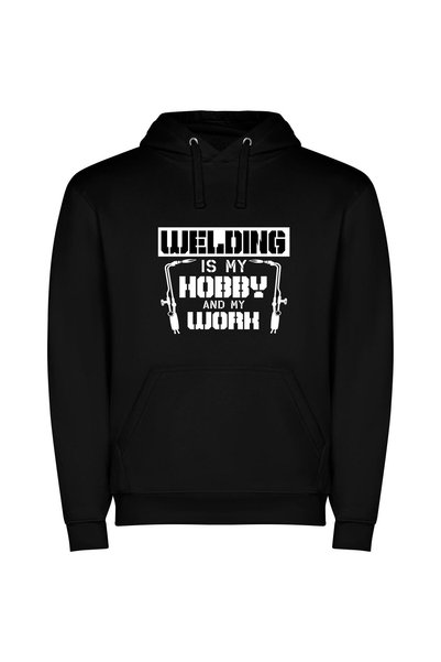 iLovePrints Welding Wonders Unleashed Φούτερ με κουκούλα σε χρώμα Μαύρο
