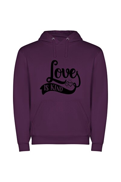 iLovePrints Infinite Love's Kind Features Φούτερ με κουκούλα σε χρώμα Μωβ