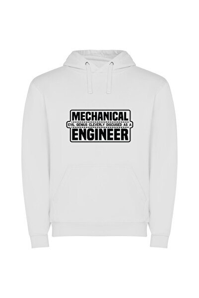 iLovePrints Mechanical Design Maestro Φούτερ με κουκούλα σε χρώμα Λευκό