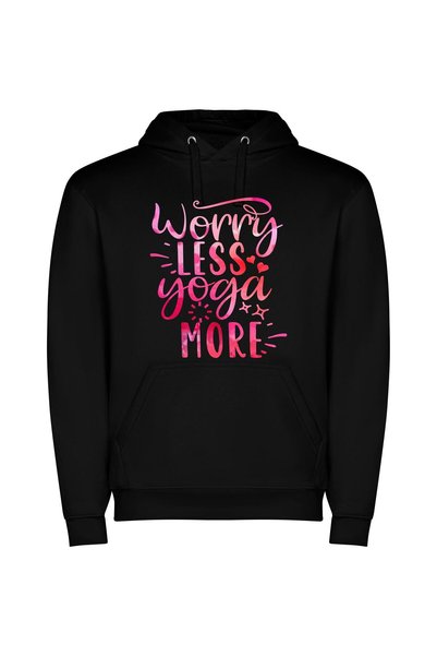 iLovePrints Yoga Serenity Unleashed Φούτερ με κουκούλα σε χρώμα Μαύρο