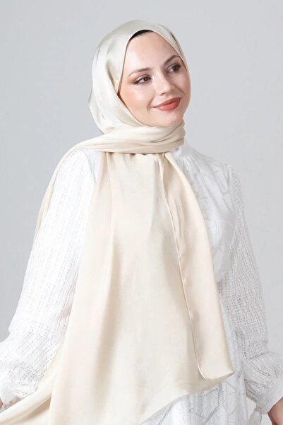 HAREM SCARF İnci Cream Como Satin Shawl
