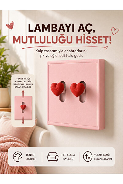 FOAMGREEN Kalpli Işık Anahtarı Aparatı 2’li Set – Dekoratif Lamba Anahtarı Ka...