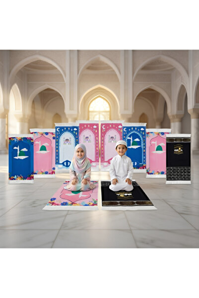 MAYSAM HAC UMRE HEDİYELİK 10 Adet Çocuk Namaz Seccadesi 45x90 cm – Toplu Satı...