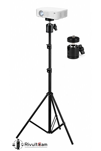 RivultCam 171 cm Projeksiyon Tripod Standı – Oynar Başlıklı Ayarlanabilir Ayak