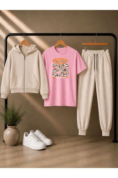 armicem Armikids New Season Unisex 3-Piece Printed Long-Short Sleeve T-Shirt ...